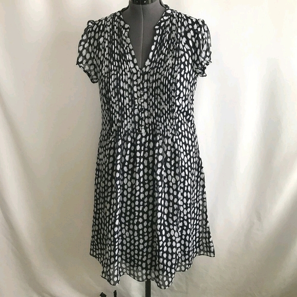 MSK Navy Blue & White Comfortable Summer Dress Size 12 - Picture 1 of 8